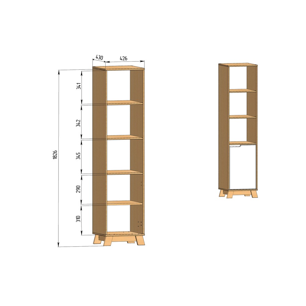 Veres Manhattan - regał otwarty do pokoju dziecięcego (182.5х43 cm) • White Grey