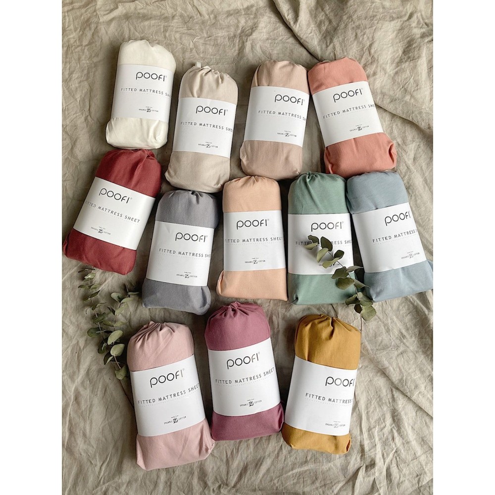 Poofi Organic Color - дитяче простирадло з органічної бавовни для ліжечка (120 х 60 см) • Pudrowy
