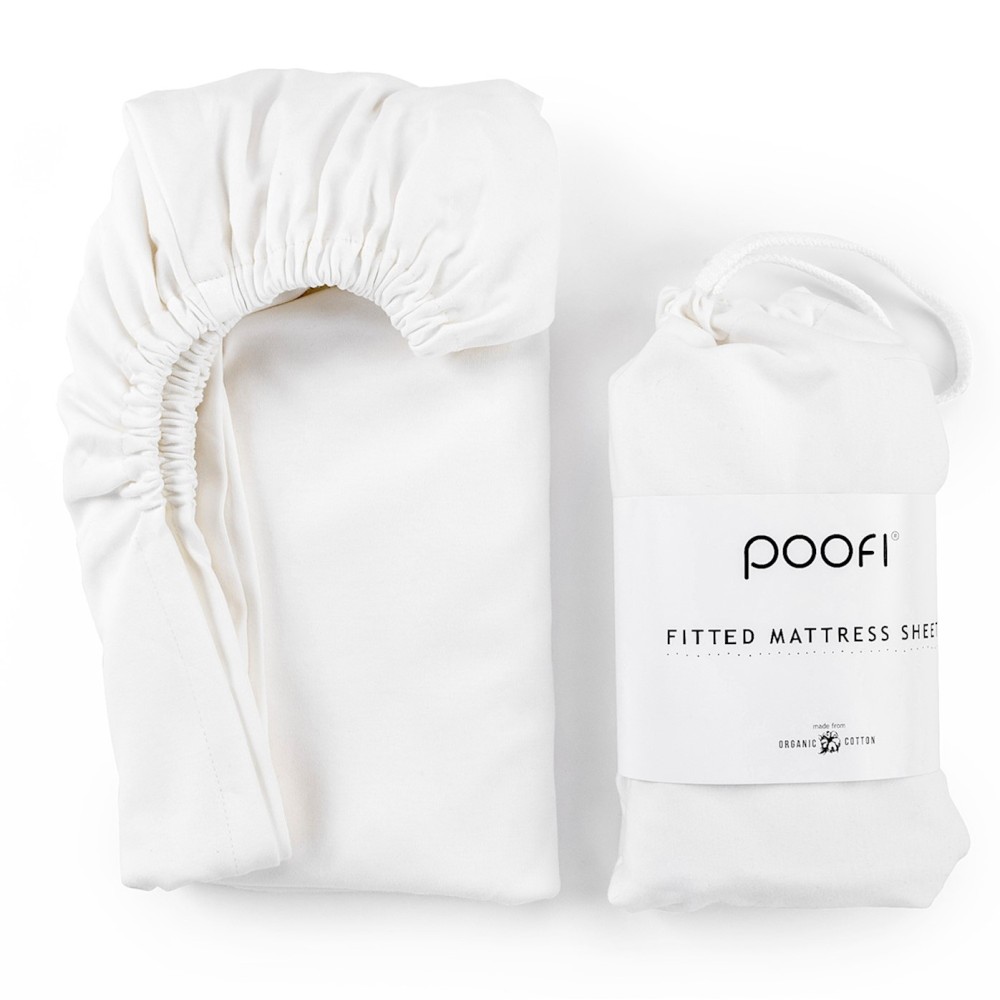 Poofi Organic Color - дитяче простирадло з органічної бавовни для ліжечка (120 х 60 см) • Śmietanka