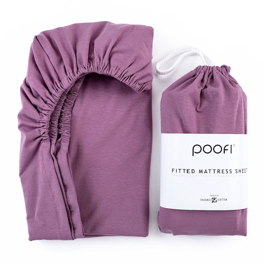 Poofi Organic Color - дитяче простирадло з органічної бавовни для ліжечка (120 х 60 см) • Fiołek