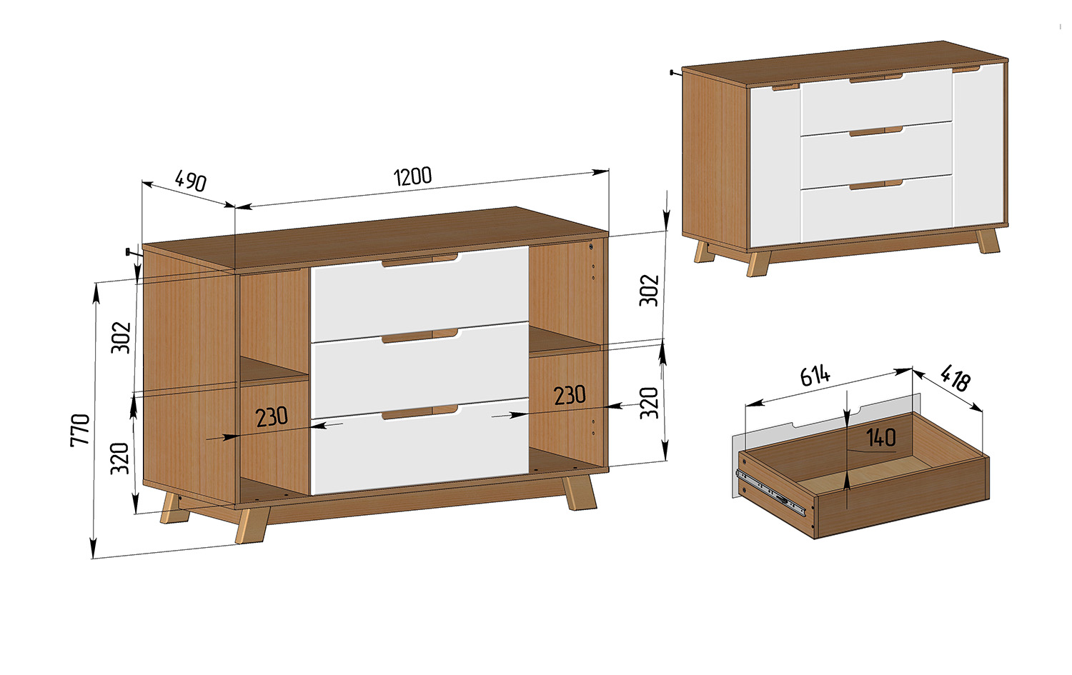 waga wymiary komoda dziecięca Veres Manhattan 1200
