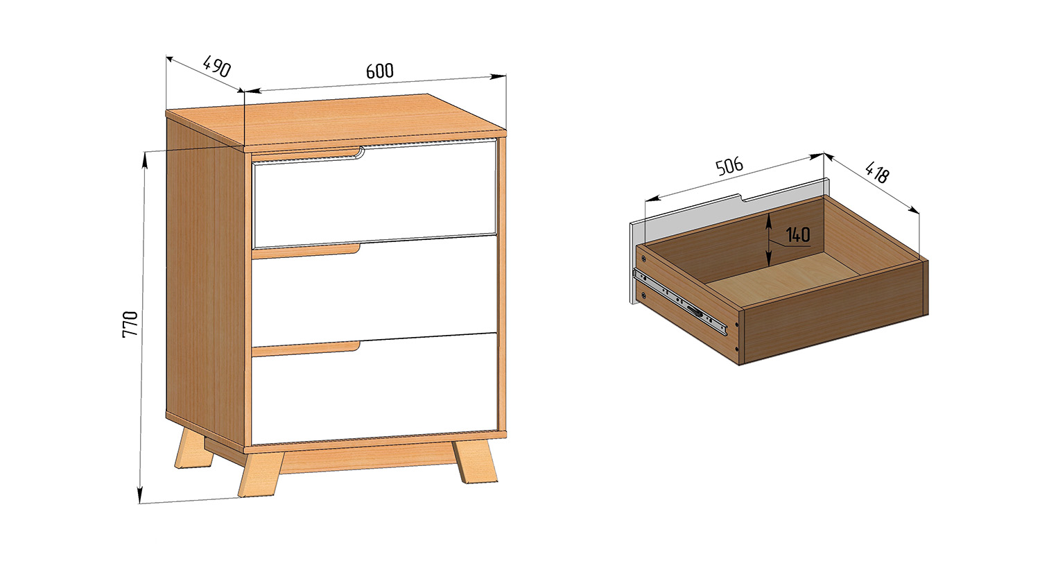 дитячий комод Veres Manhattan 600 вага та розміри