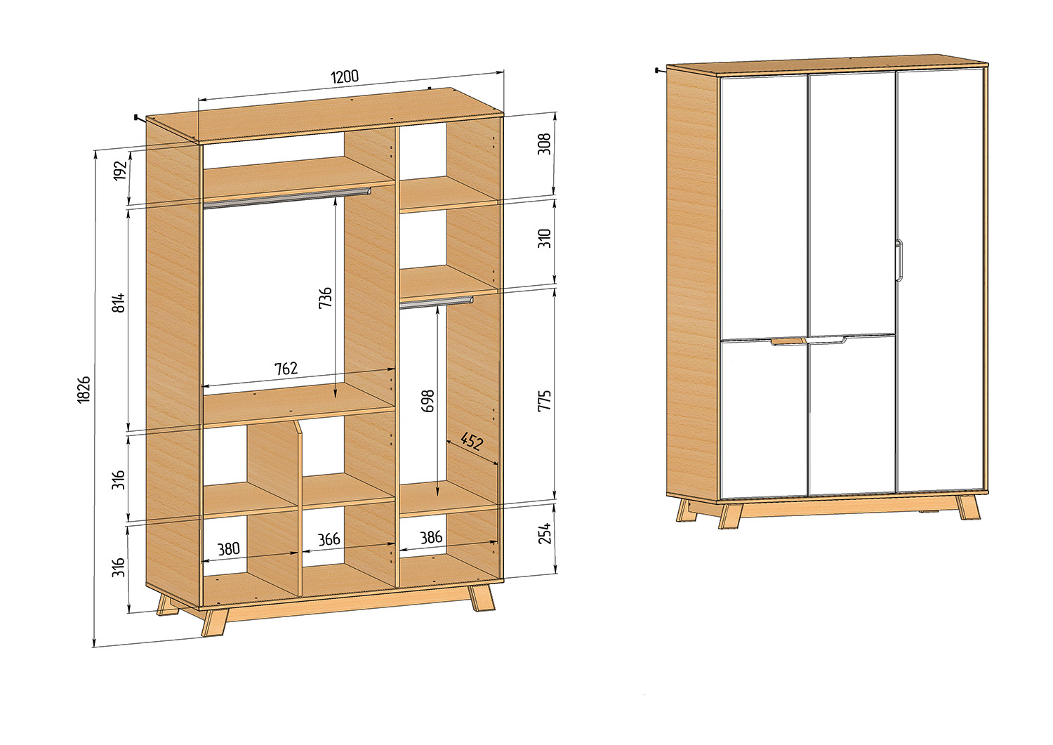 дитяча шафа Veres Manhattan 1200 вага та розміри