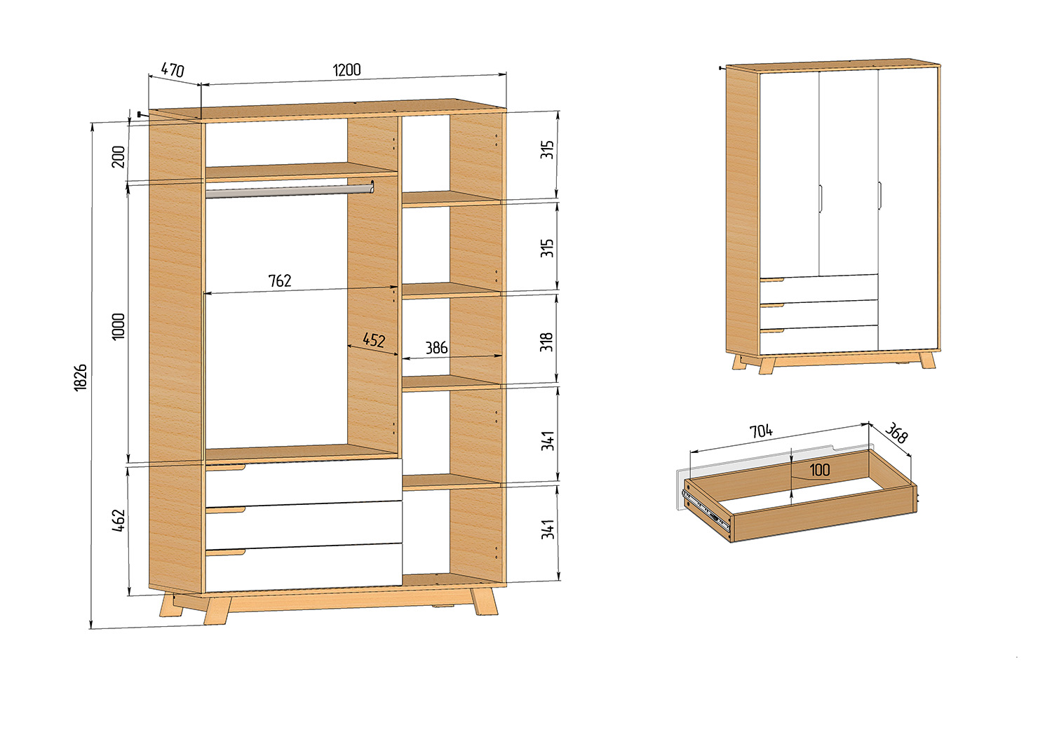 дитяча шафа Veres Manhattan 1200 вага та розміри