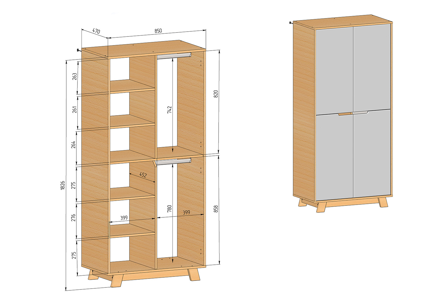 дводверна дитяча шафа Veres Manhattan 850 вага та розміри