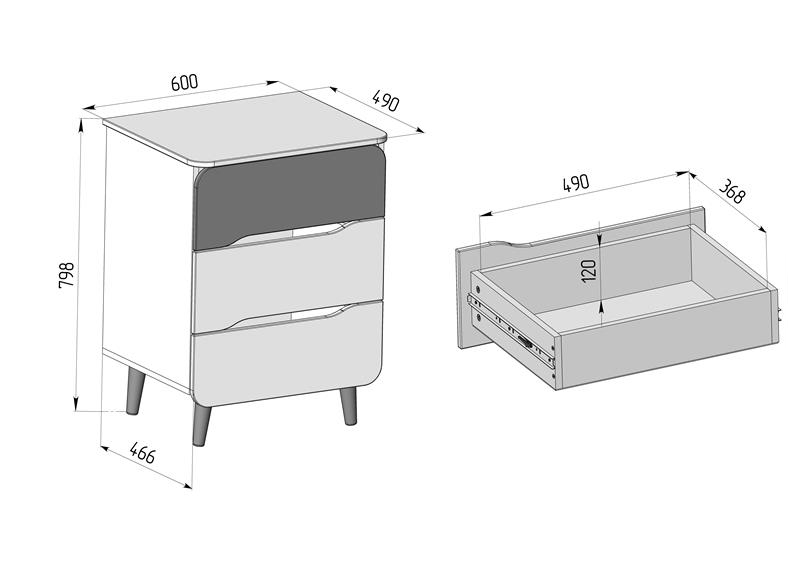 дитячий комод Veres Sydney 600 вага та розміри