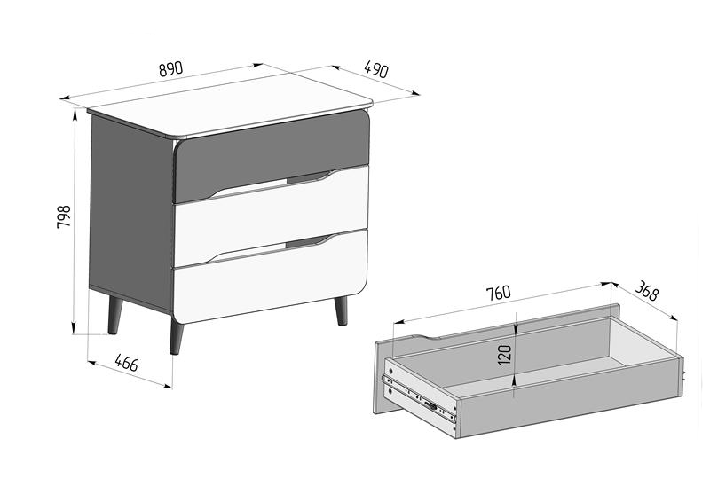 дитячий комод Veres Sydney 900 вага та розміри